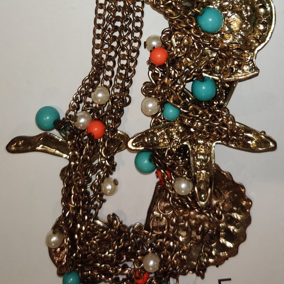 BELLA DEL MAR NAUTICAL STATEMENT SET Beach/Shell Necklace Bracelet Earrings - Picture 3 of 4